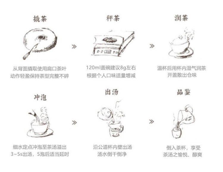Original Chinese-labelled Bakanan Pu-erh brewing illustration with English conditions