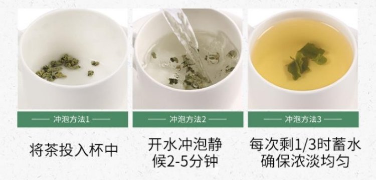 Original Chinese-labelled Lotus Leaf Tea brewing illustration with English conditions