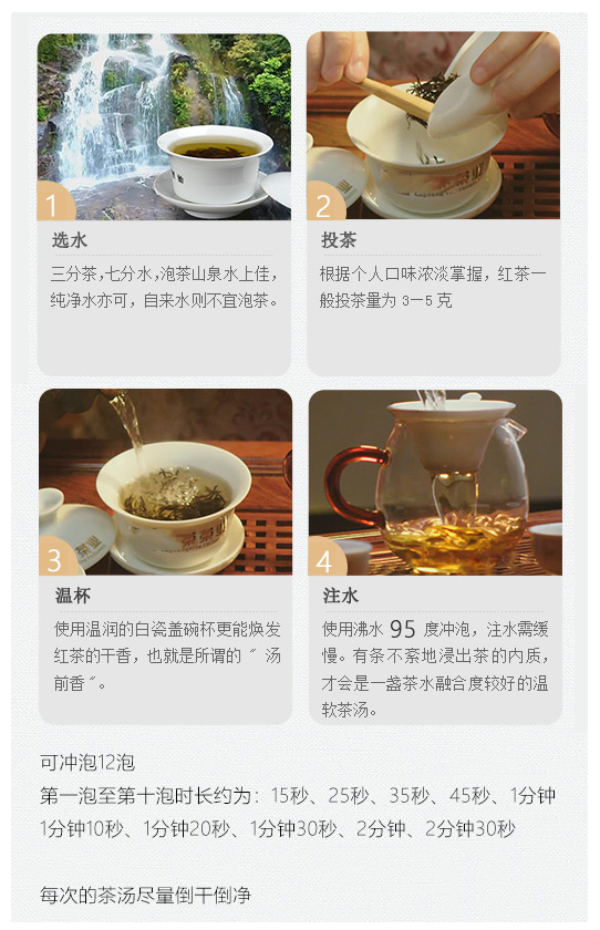 Original Chinese-labelled Yin Jun Mei brewing illustration with English conditions